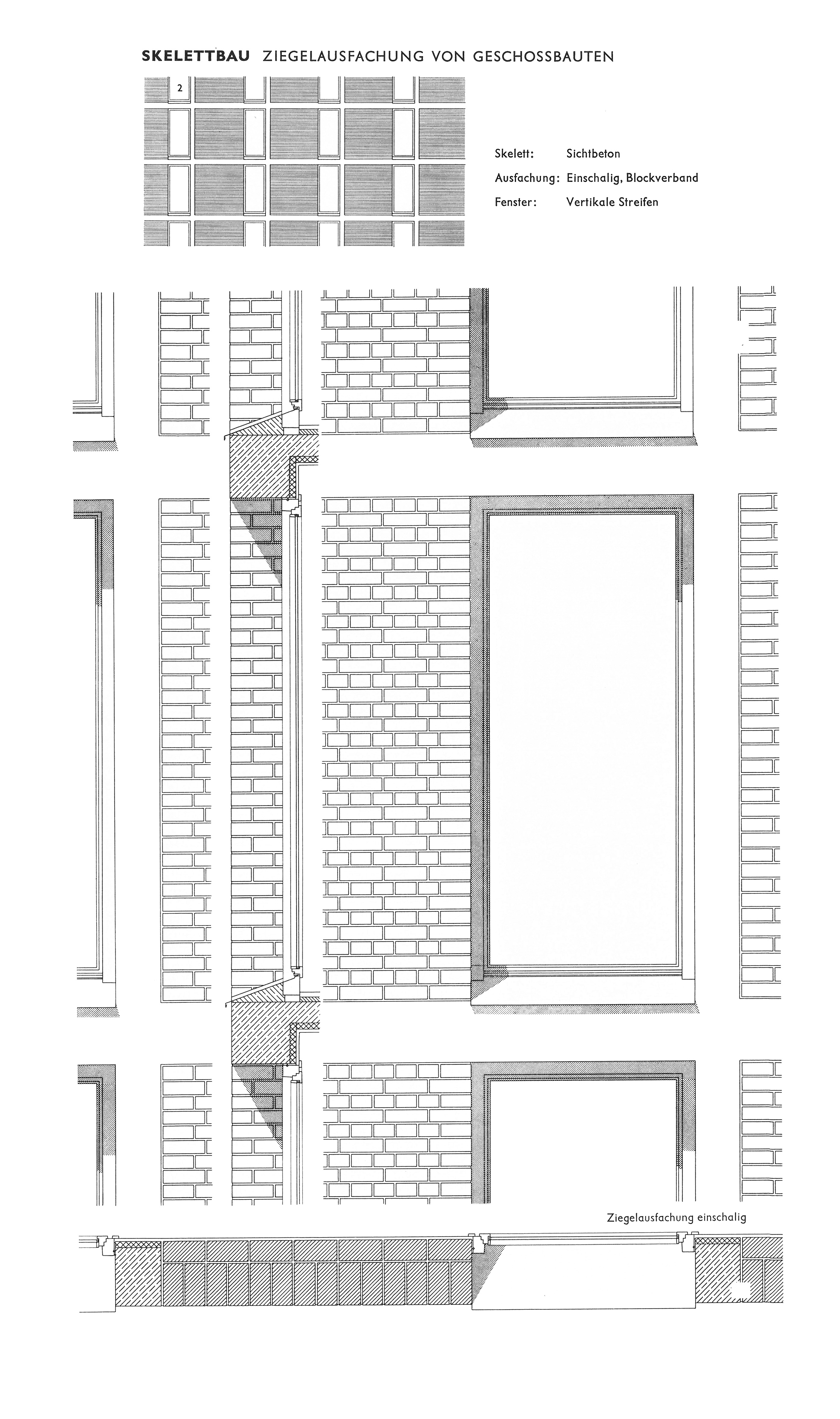 Skelettbau // Ziegelausfachung einschalig