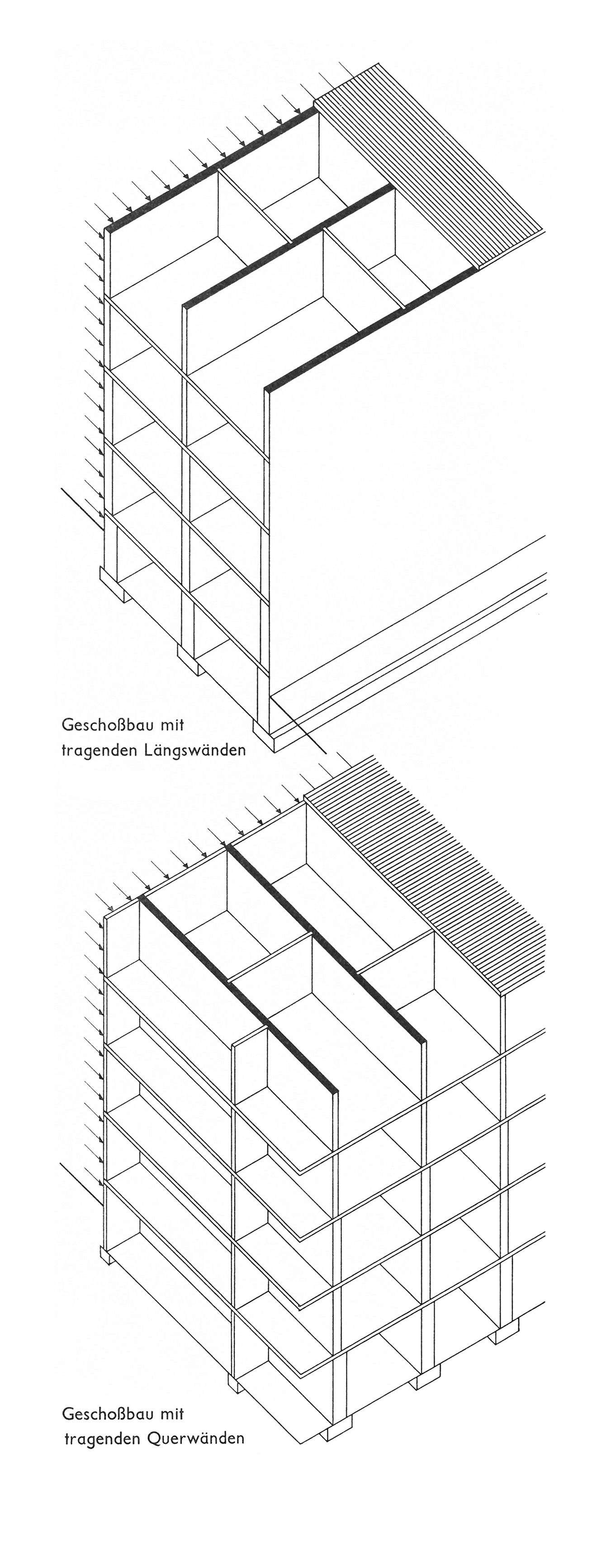 Geschossbau mit tragenden Längswänden // Geschossbau mit tragenden Querwänden