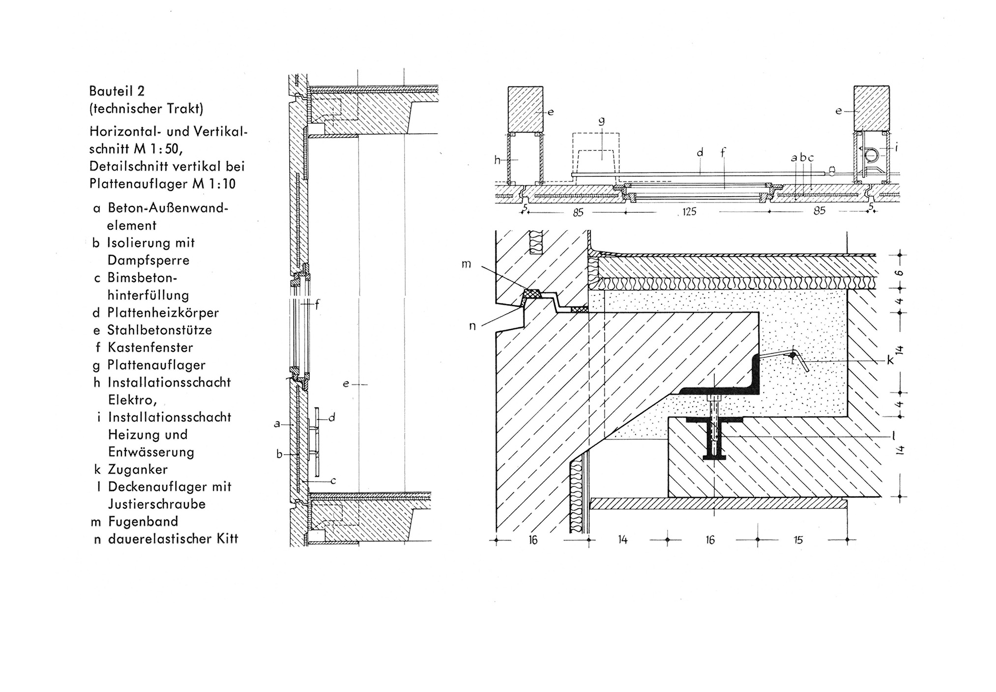 Abb. // Bauteil 2: Horizontal- und Vertikalschnitt [Anm. d. Red.]