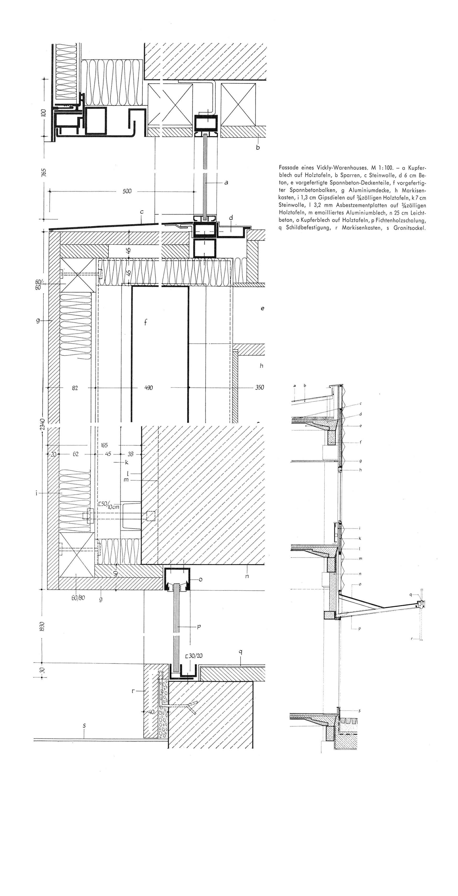 Vorhangwand mit Verkleidung aus Aluprofilblechen