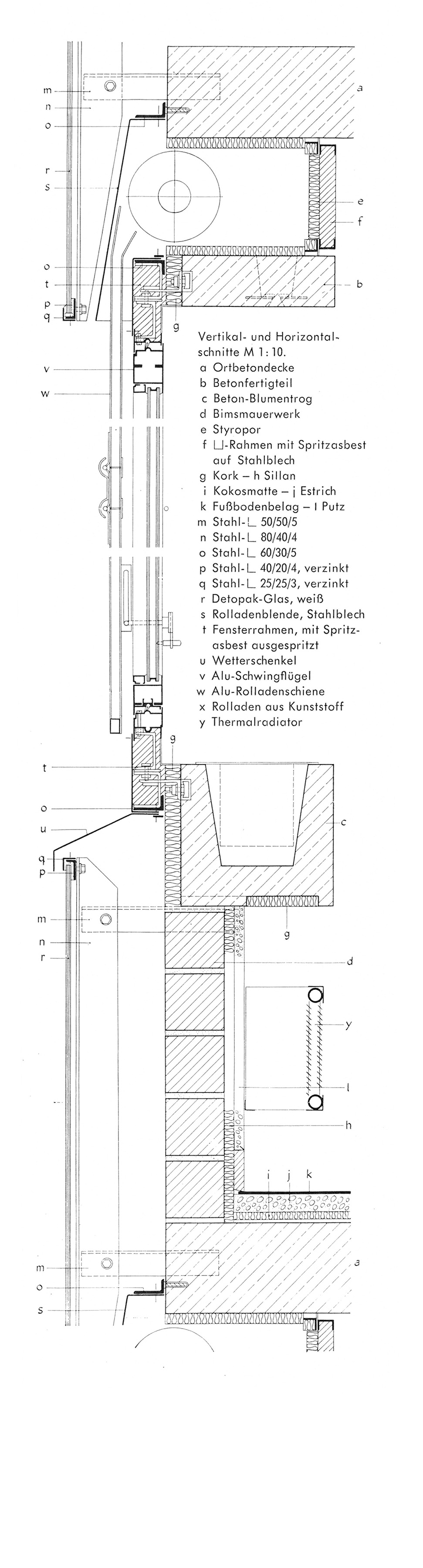Außenwände mit vorgehängten Glasbrüstungen