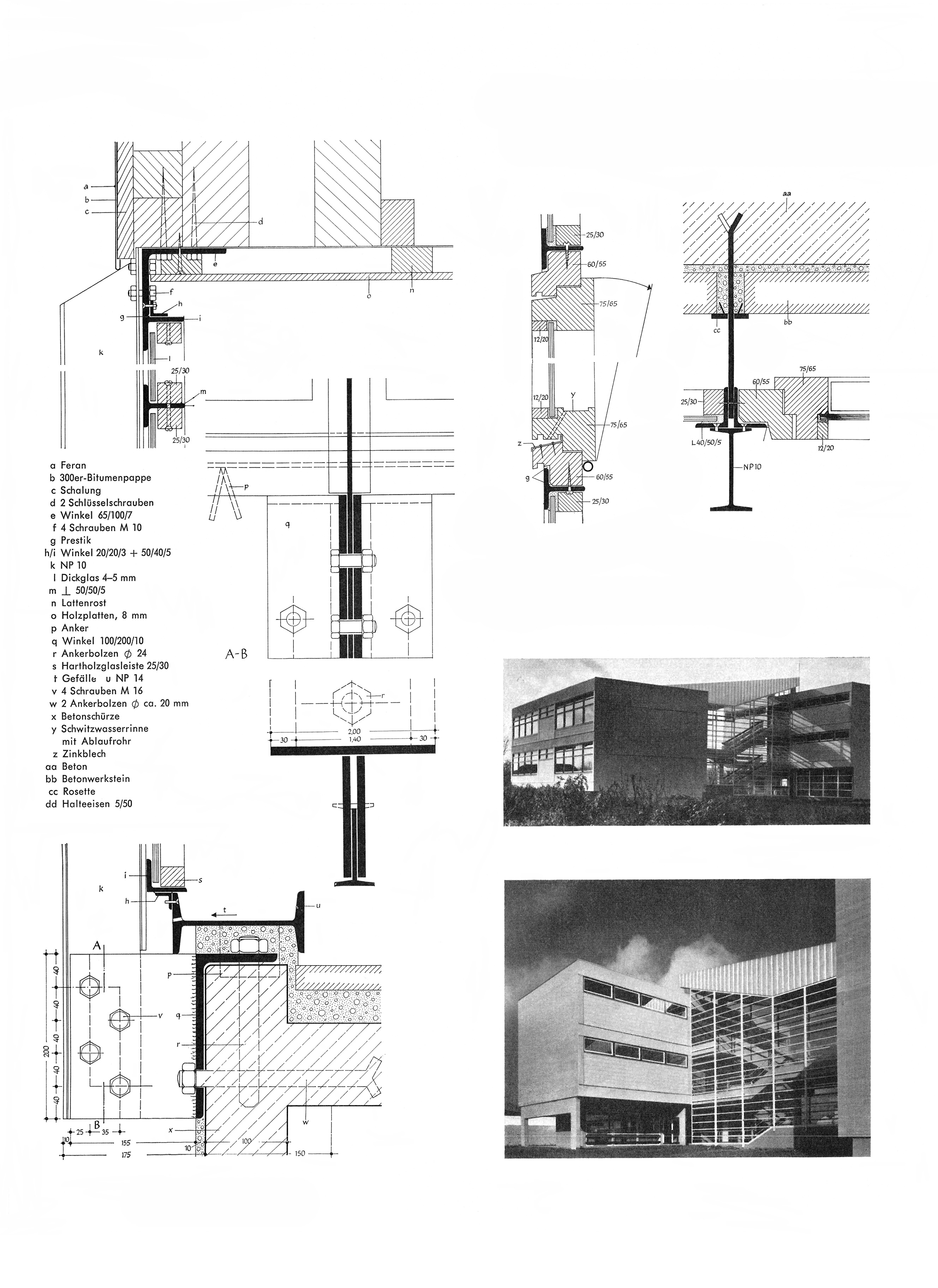 Abb. // Detailpunkte Glaswand des Verbindungs- und Treppenbaues [Anm. d. Red.]