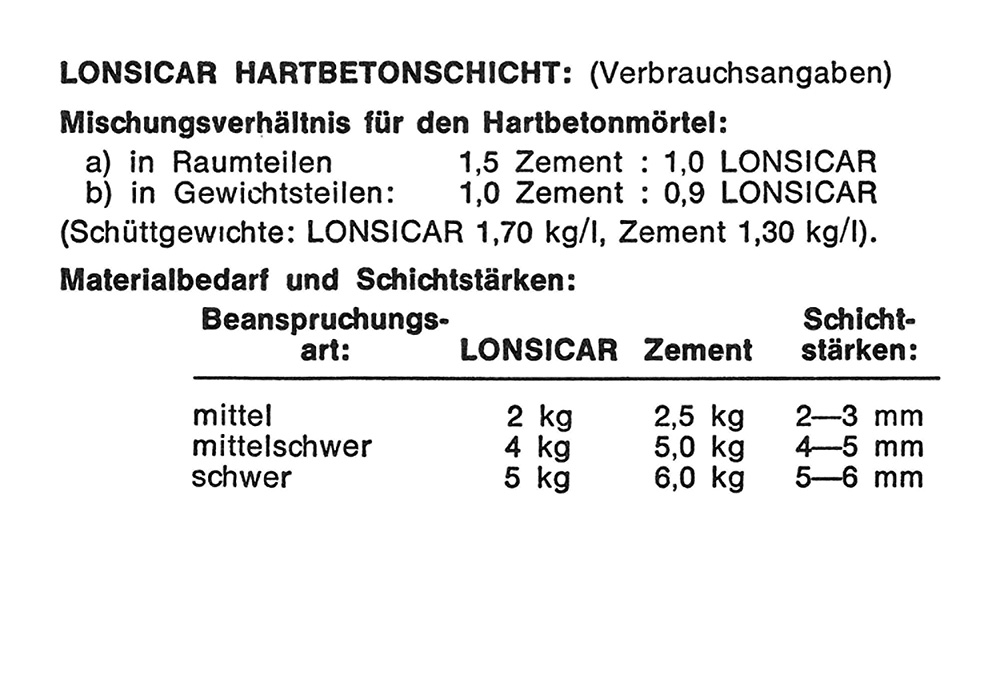 Lonsicar Hartbetonschicht