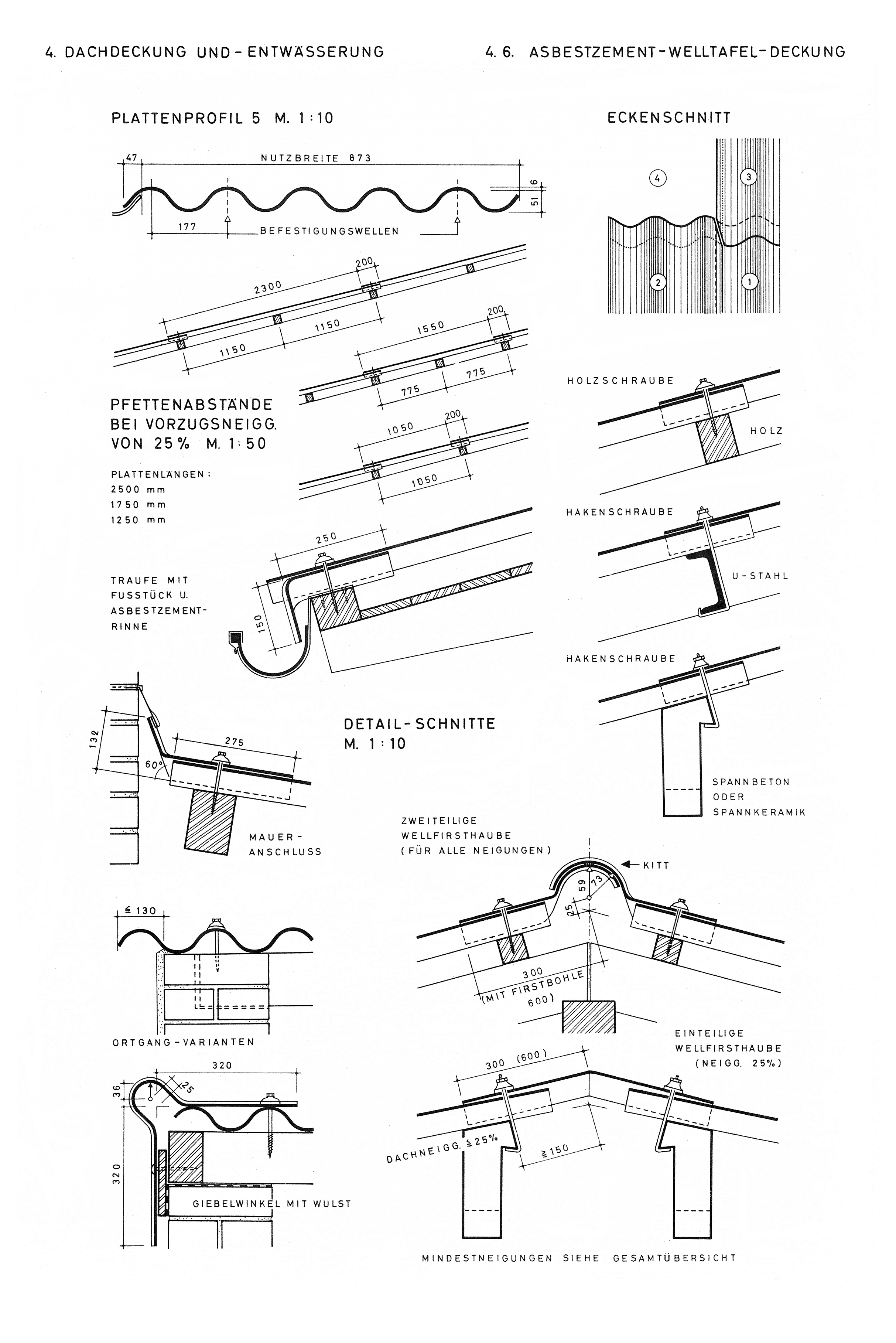 Dachdeckung mit großflächigen Deckstoffen: Tafeln, Platten, Bändern
