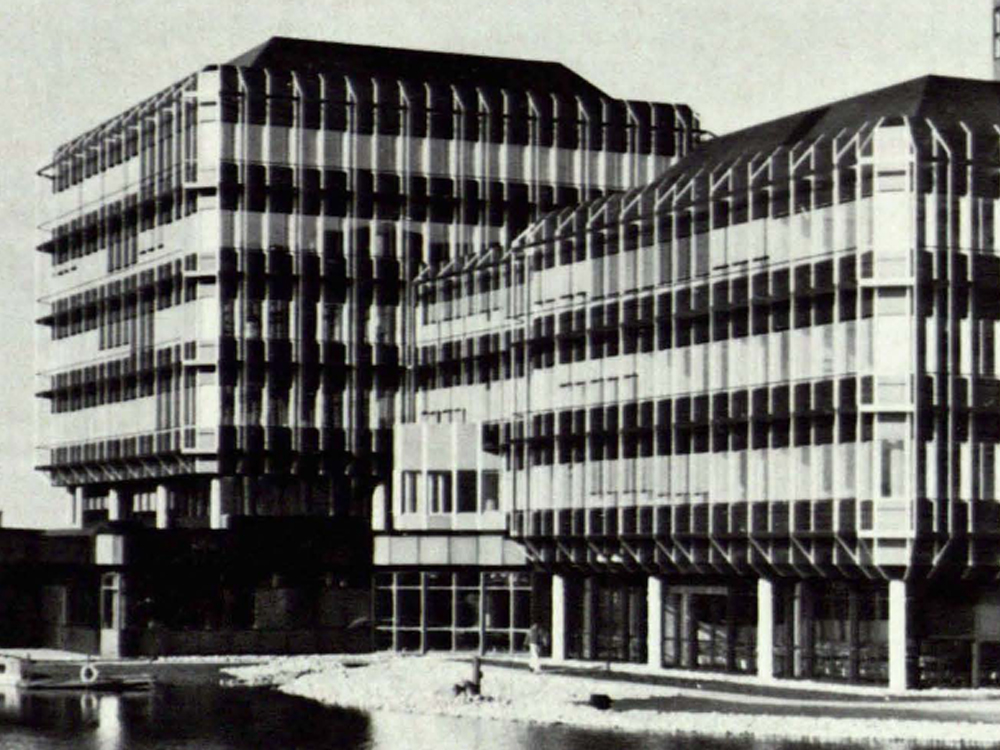 Fassade der HEAG-Hauptverwaltung in Darmstadt