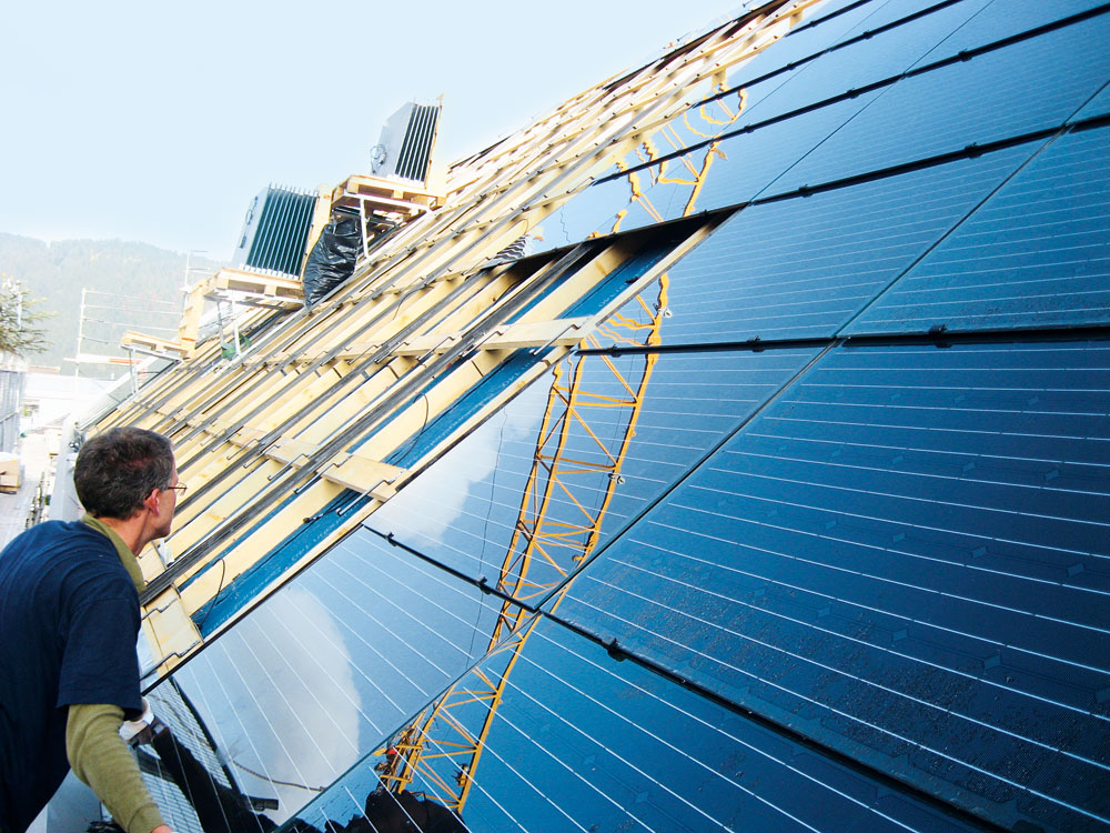 Montage der Dünnschicht- Photovoltaikmodule als Dachhaut