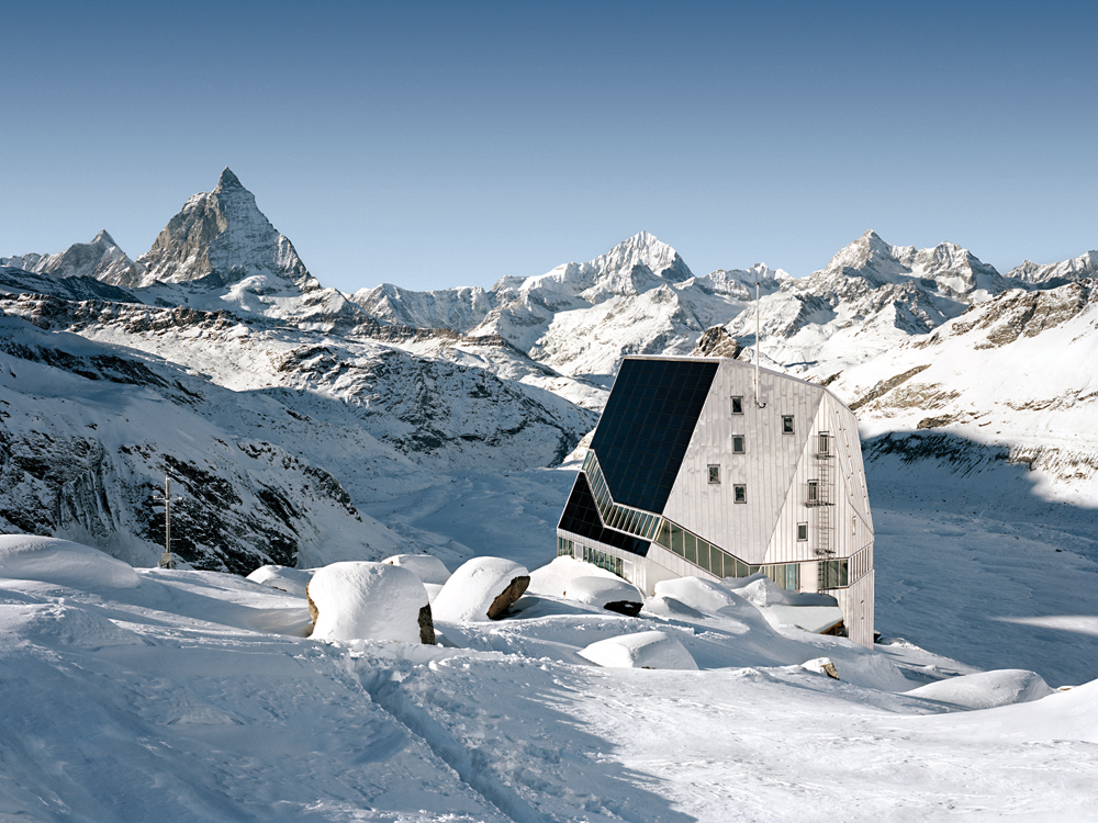 Neue Monte-Rosa-Hütte SAC bei Zermatt, Schweiz