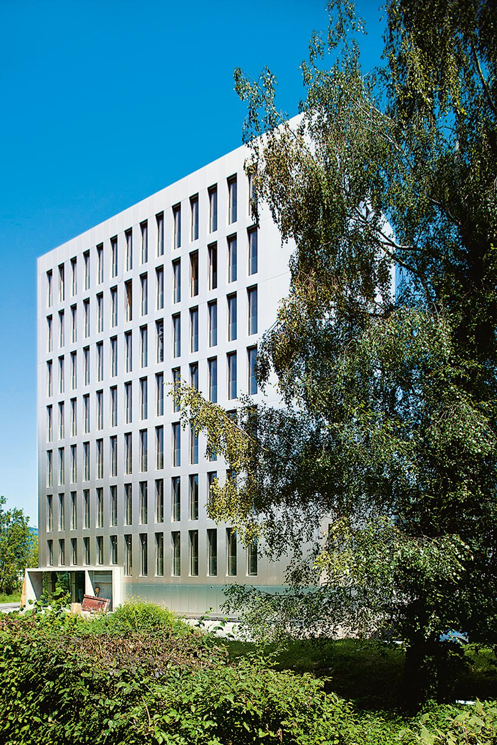Ansicht der Bürofassade nach Fertigstellung