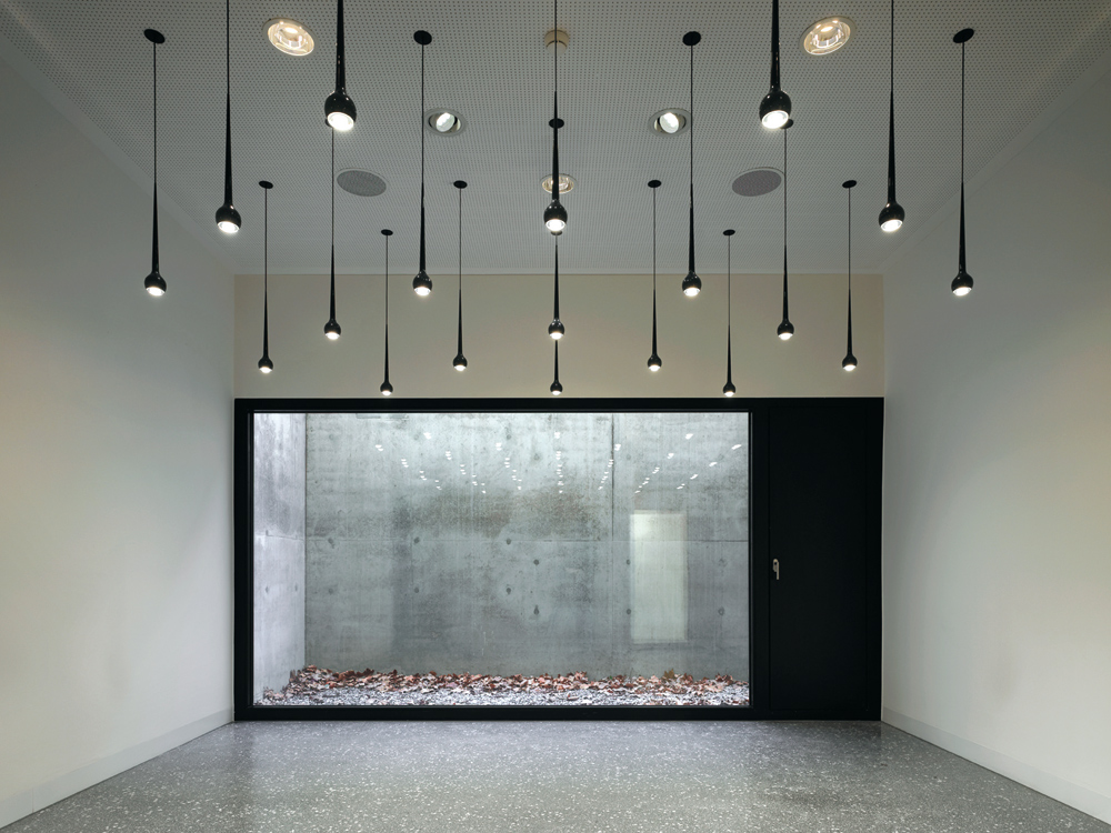 “Room of stillness”: a shaft allows subdued daylight to enter this devotional space.