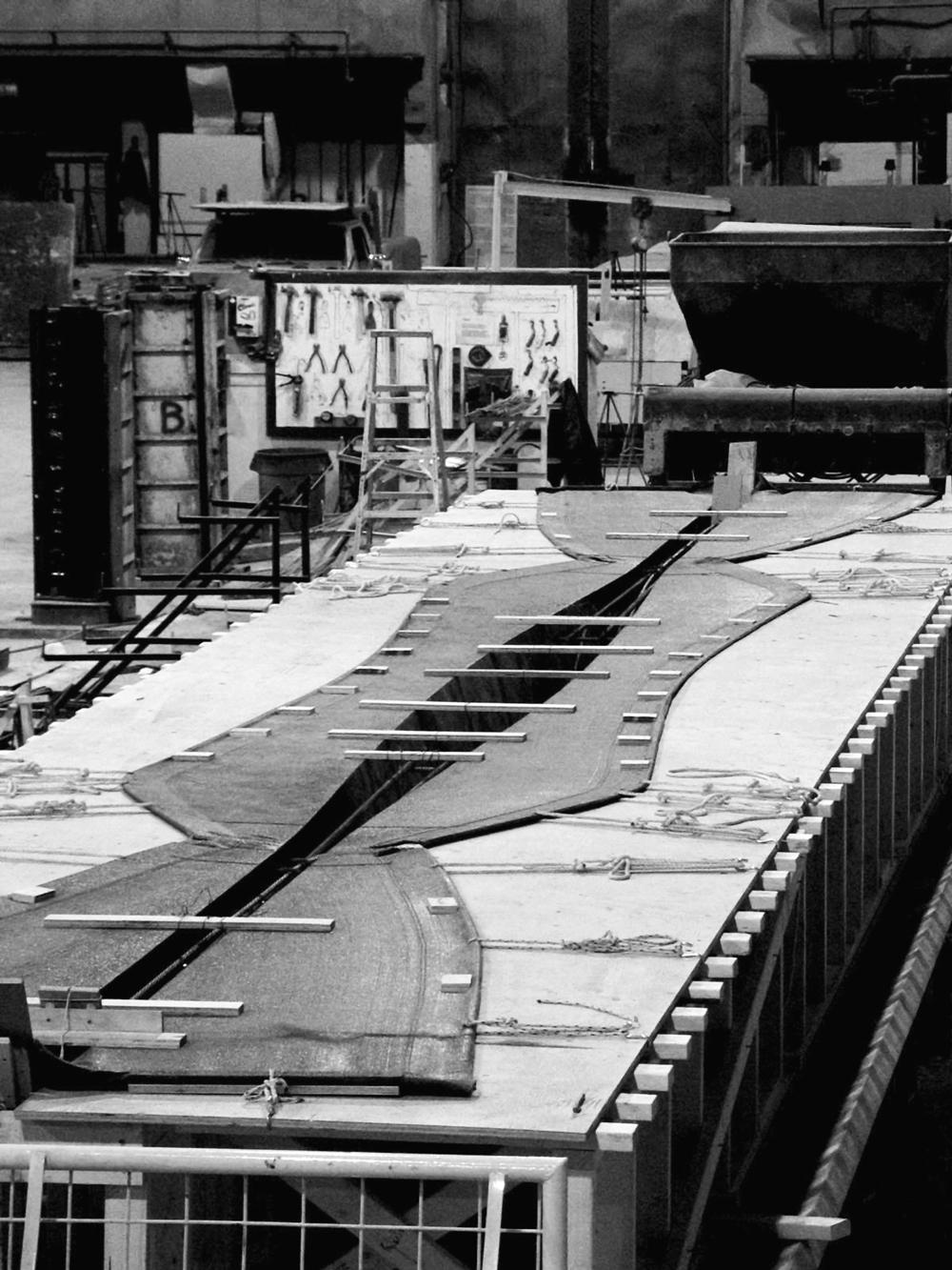 prototypische Schalung für 12 m langen Träger