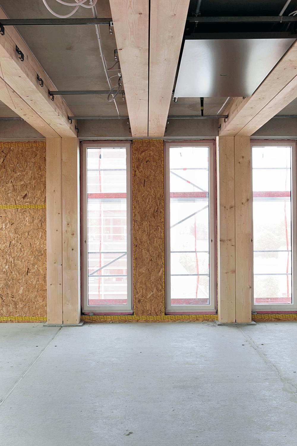 Holz-Beton-Verbunddecke: LCT One, Dornbirn 2012, Architekt: Hermann Kaufmann