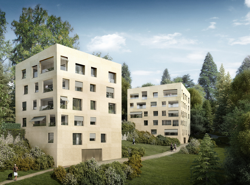 Mehrfamilienhäuser in Luzern/CH
Masswerk Architekten, Kriens 2006 (Bauherr: Anliker AG; Projektleitung  Ausführung: Anliker AG Generalunternehmung)