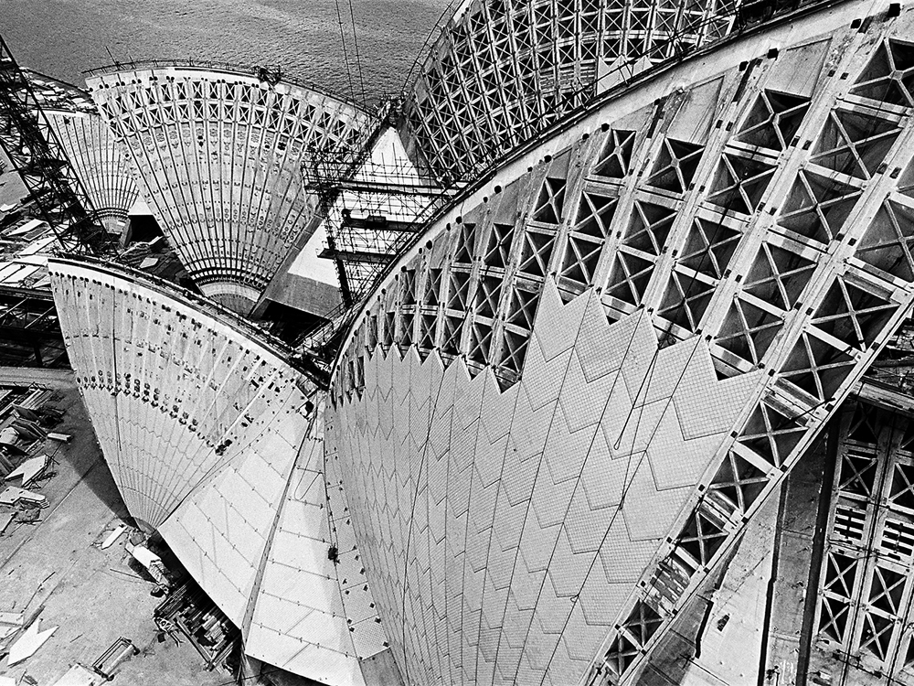 Opernhaus Sydney, Wettbewerb 1957
Architekt: Jørn Utzon
Baubeginn 1959, Eröffnung 1973