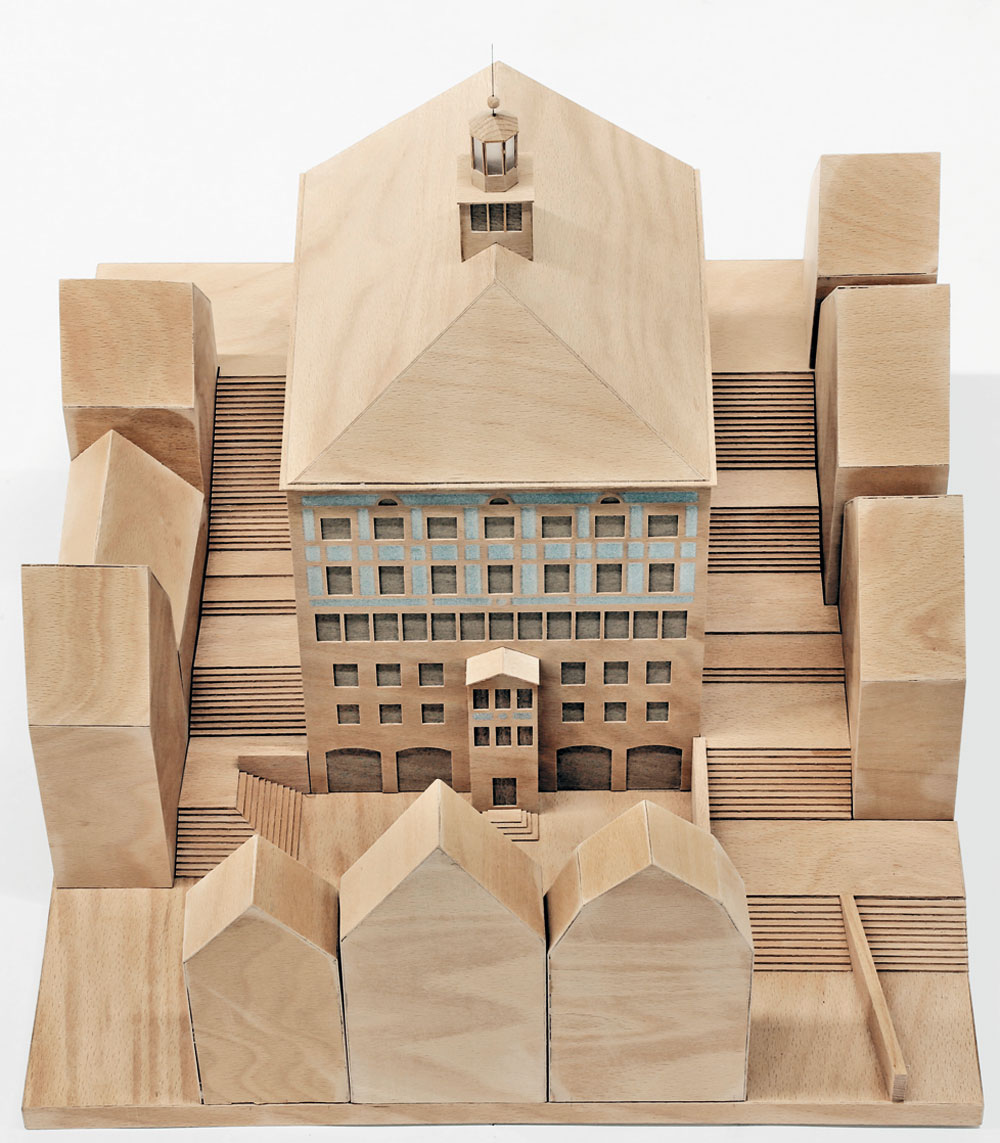 Rathaus Hechingen, 1958, Architekt: Paul Schmitthenner, Holzmodell, DAM Frankfurt, 2003