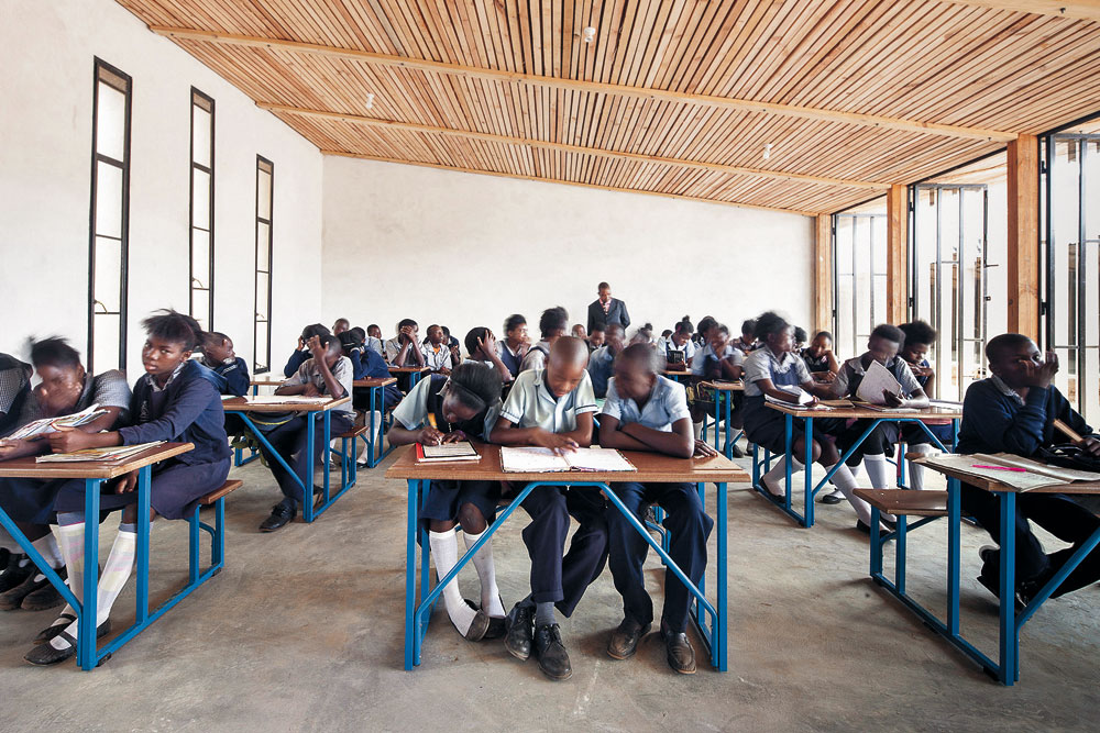 Prototyp-Schule in Lusaka, Sambia, 2014; Klassenraum
