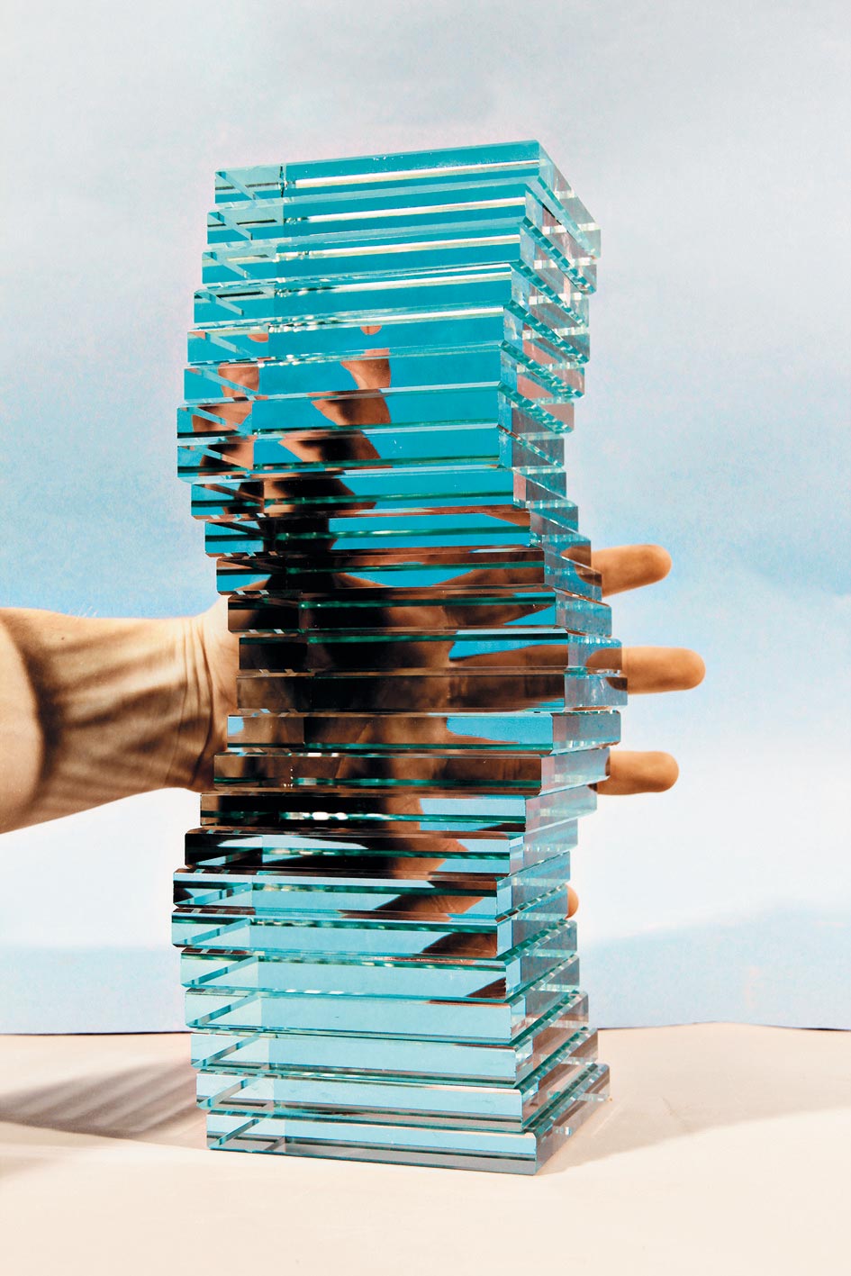 Modelle horizontal geschichteter Glasstützen
