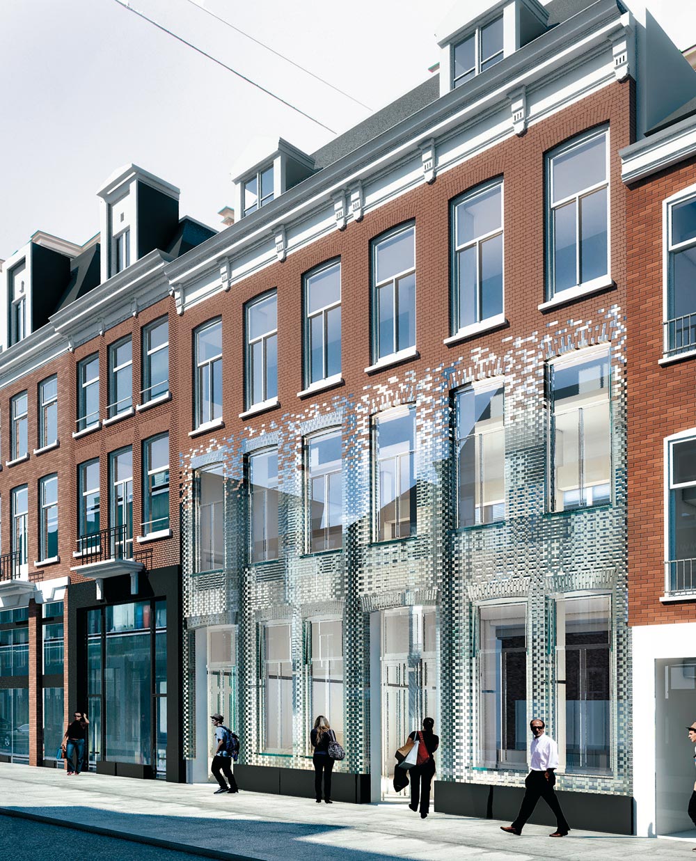 Gussglasfassade PC Hoofstraat in Amsterdam, 2014
Architekten MVRDV, Tragwerksplanung Rob Nijsse /ABT