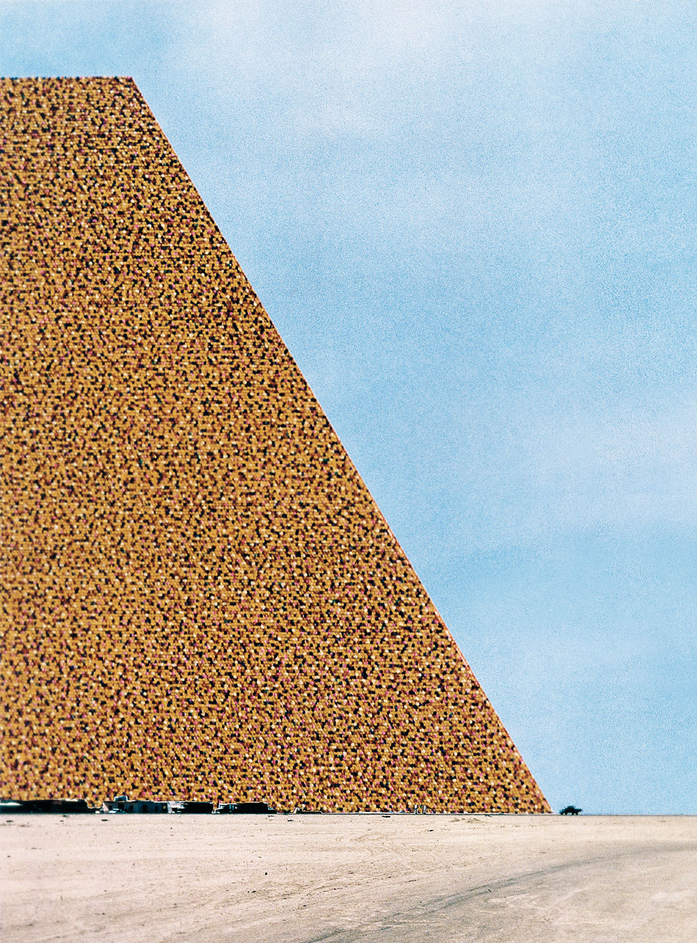 Die Mastaba, Collage von Christo mit zwei Fotos von Wolfgang Volz, 1979
