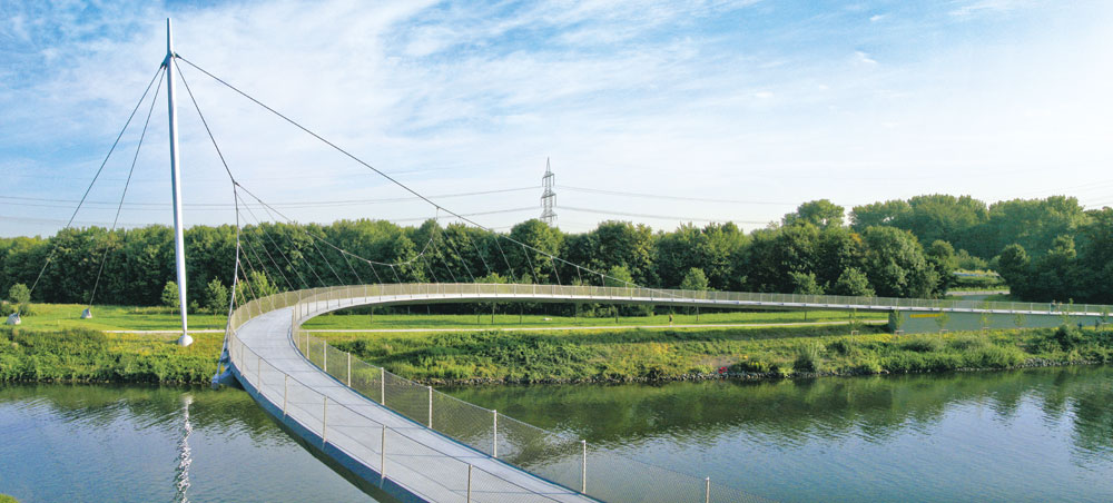 Fuß- und Radwegbrücke Hafen Grimberg, Gelsenkirchen, schlaich bergermann und partner