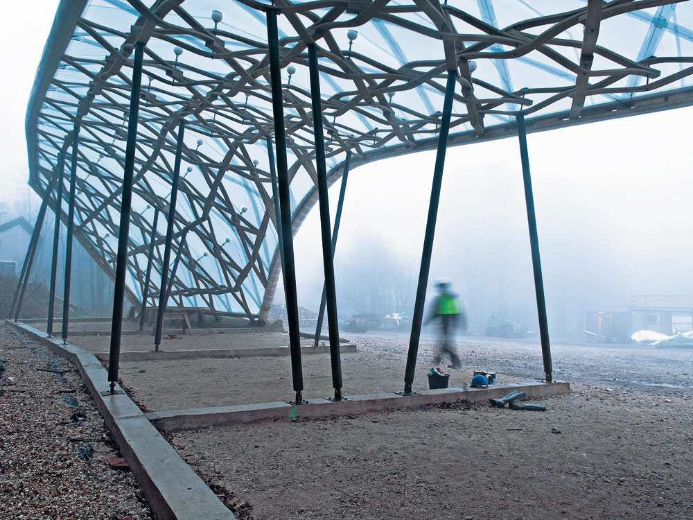 Schutzdach zur Holztrocknung, Design & Make Hooke Park, Architectural Association London