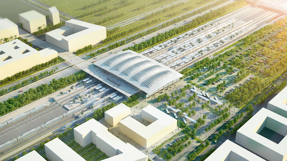 TGV-Bahnhof in F–Montpellier, geplante Fertigstellung 2017