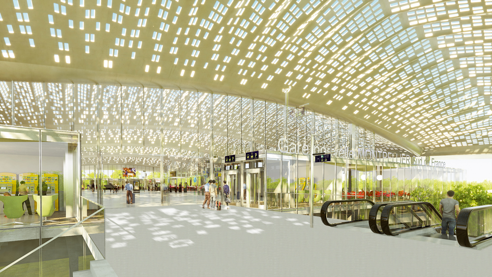 TGV-Bahnhof in F–Montpellier, geplante Fertigstellung 2017