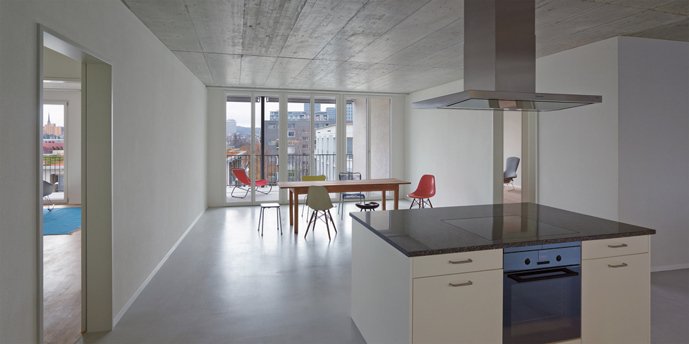Haus A: Gemeinschaftsbereich mit Küche