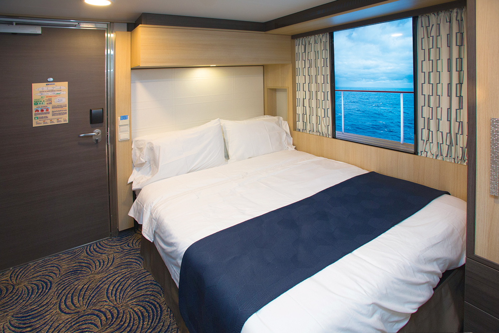 Virtueller Balkon in der Innenkabine eines Kreuzfahrtschiffes der Royal Caribbean International