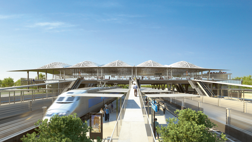 TGV-Bahnhof in F–Montpellier, geplante Fertigstellung 2017