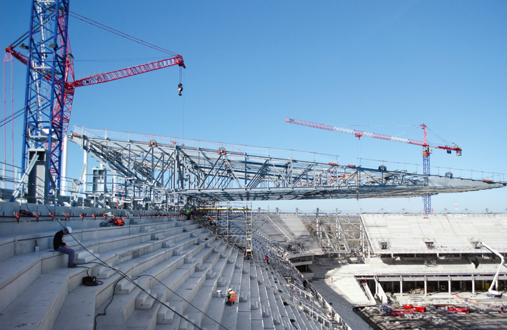 Seitenansicht Dachmodul mit 44,5 m Auskragung