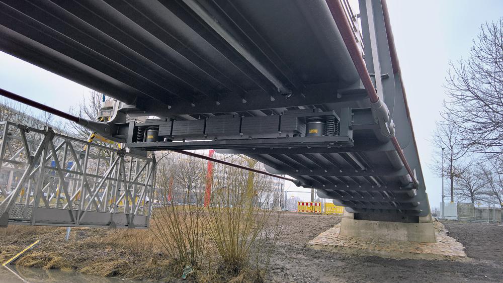 Fußgänger- und Radbrücke über die Aa bei Münster, Ingenieure: Eberhardt − die Ingenieure, Tecklenburg
Einbausituation