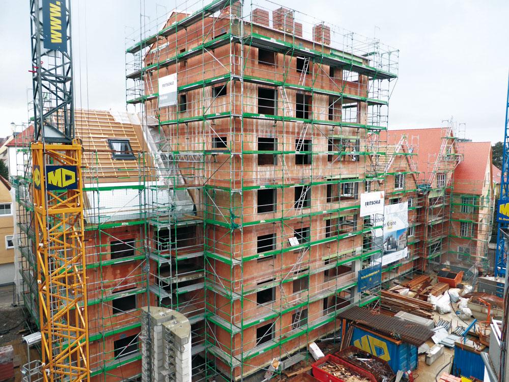 Wohnhaus mit sieben Geschossen, Kronenareal Memmingen, Siebendächer Baugenossenschaft eG