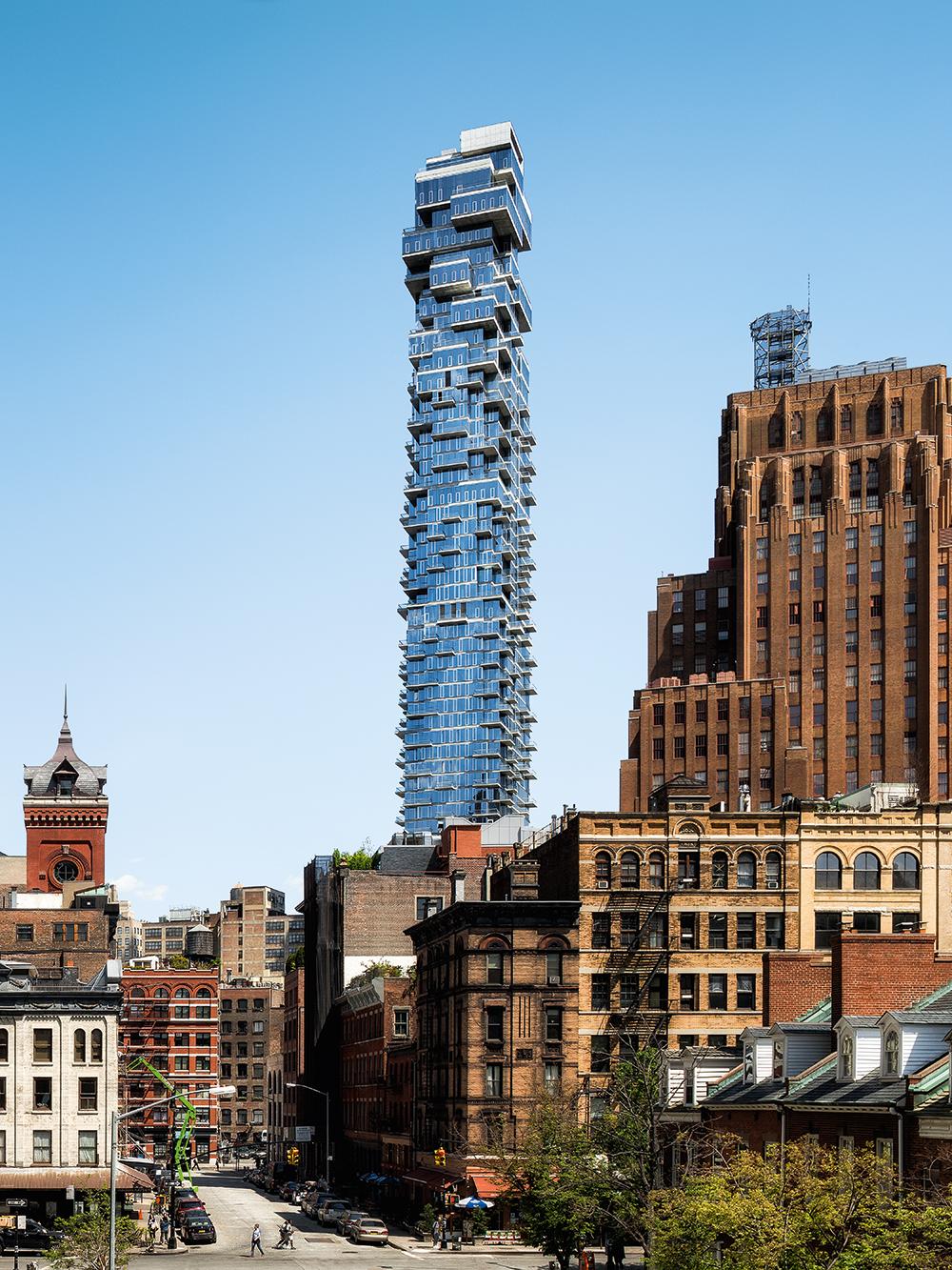 Nicht die Vorgabe durch die Gebäudekubatur hat die Anordnung der Grundrisse bestimmt, sondern
die Ordnung und die Stapelung der Wohnmodule führten letztendlich zur Form des Skyscrapers. Die sich nach oben immer weiter verjüngende und gleichzeitig öffnende Kubatur mit ihren gegeneinander verschobenen Ebenen erinnert an den Wackelturm Jenga, ein Balance-Stapelspiel
für Kinder.
