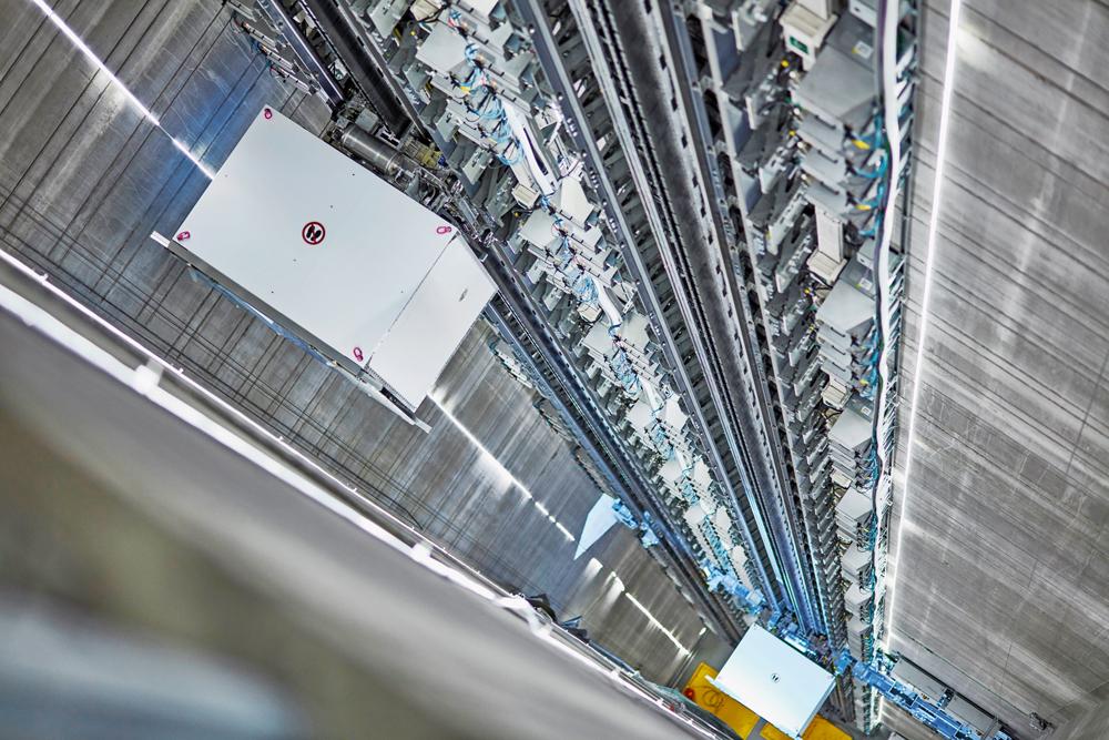 Testanlage Aufzugssystem Multi in Betrieb