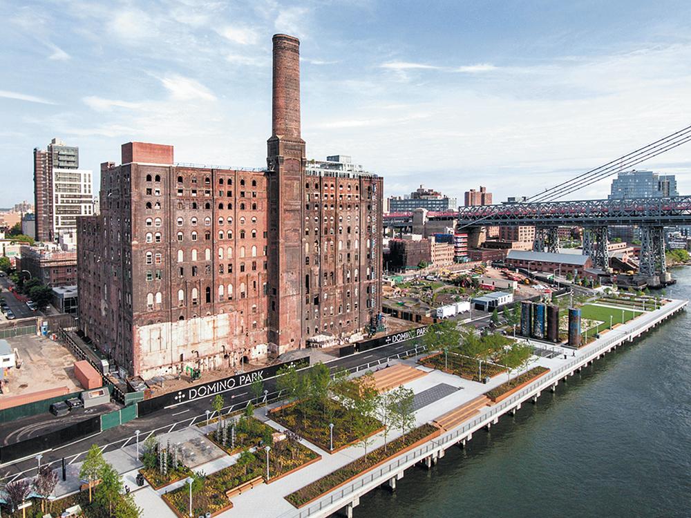 In June, Domino Park, New York’s newest gardens, was opened on the bank of the East River in Brooklyn.