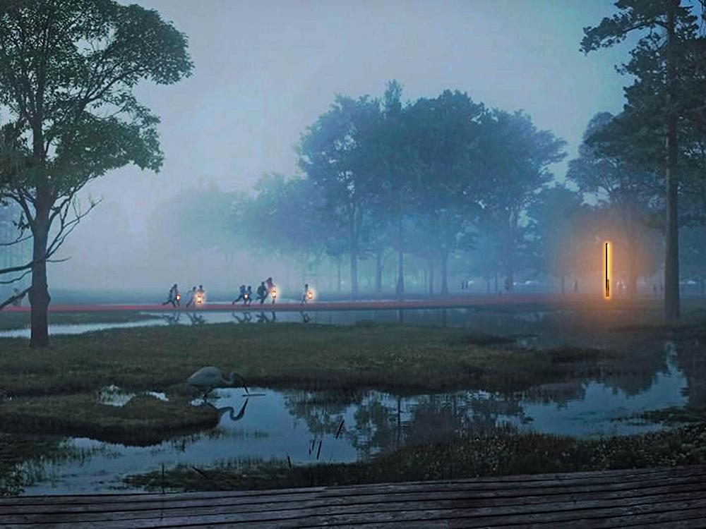 In Chengdu, China, Concepto designed a lighting master plan for the outer, fourth ring road around the city and the most important city entrances. Continuous illumination is only implemented in certain sections of the route; in the in-between areas, only individual luminaires light the way for pedestrians.