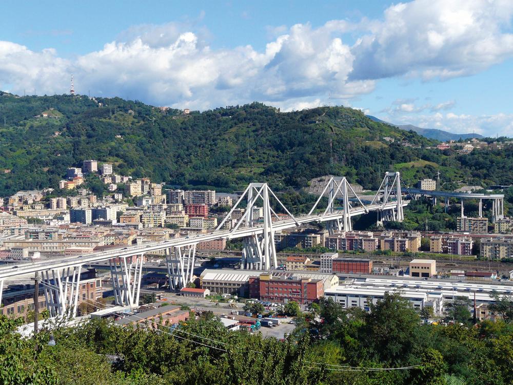 Morandi-Brücke in Genua: Die im Sommer 2018 eingestürzte Brücke war aus statischer Sicht wenig redundant entworfen.