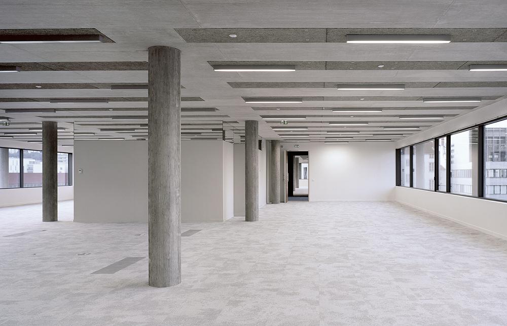 Büroetagen mit Stützen aus Ortbeton