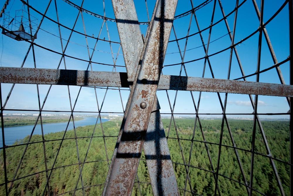 Blick vom Turm auf die Umgebung und über die Oka
