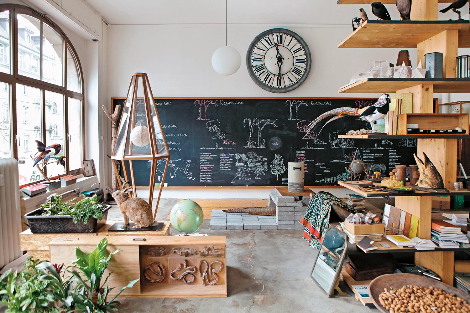 Wunderkammer als Schaufenster: Der Blick in Günther Vogts Hauptbüro in Zürich zeigt zahlreiche Objekte, aus denen er seine Inspirationen zieht.