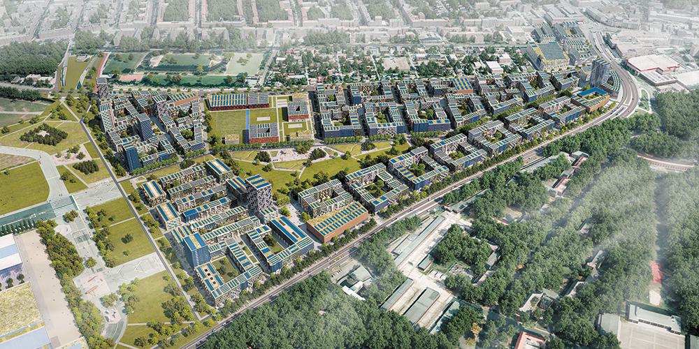 Auf dem ehemaligen Flughafengelände Tegel in Berlin entsteht das Schumacher Quartier – ein Modellprojekt für urbanen Holzbau.