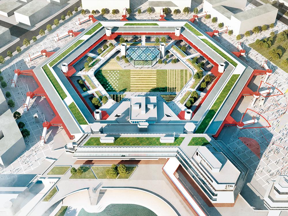 Für die Umplanung des ehemaligen Flughafens Berlin-Tegel nutzen gmp Architekten die BIM-Methode. Der denkmalgeschützte Terminal soll Teil des Stadtquartiers Urban Tech Republic werden.