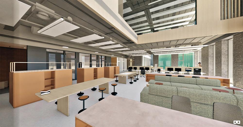 Zur Abstimmung mit dem Bauherrn modellierten die Architekten ein Bürogeschoss samt Möblierung, versahen es mit Farben und Texturen und generierten daraus gerenderte 360°-Panoramaansichten.