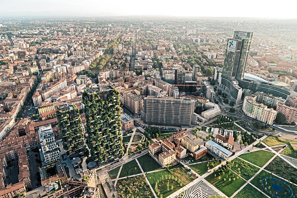 Symbolbau nachhaltiger Stadtentwicklung: Dem Mailänder Bosco Verticale von 2014 ließen Stefano Boeri Architetti eine ganze Reihe ähnlicher Projekte folgen.