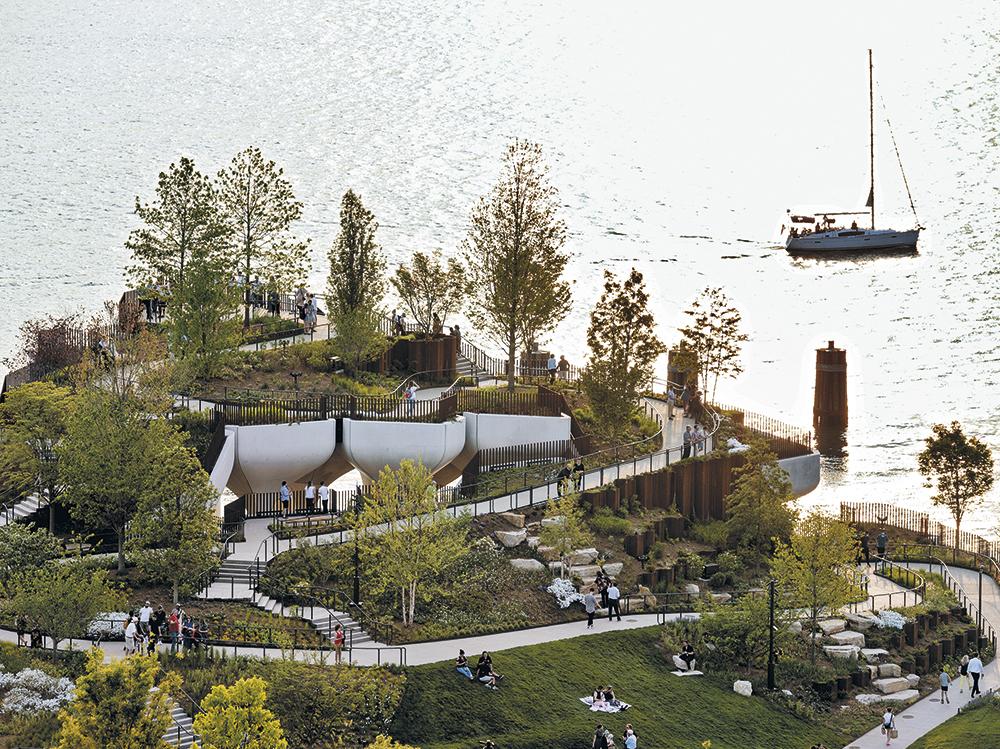 In Schlangenlinien führen die Wege von Little Island zwischen fast 400 verschiedenen Pflanzenarten hinauf zum Aussichtspunkt im Südwesten.