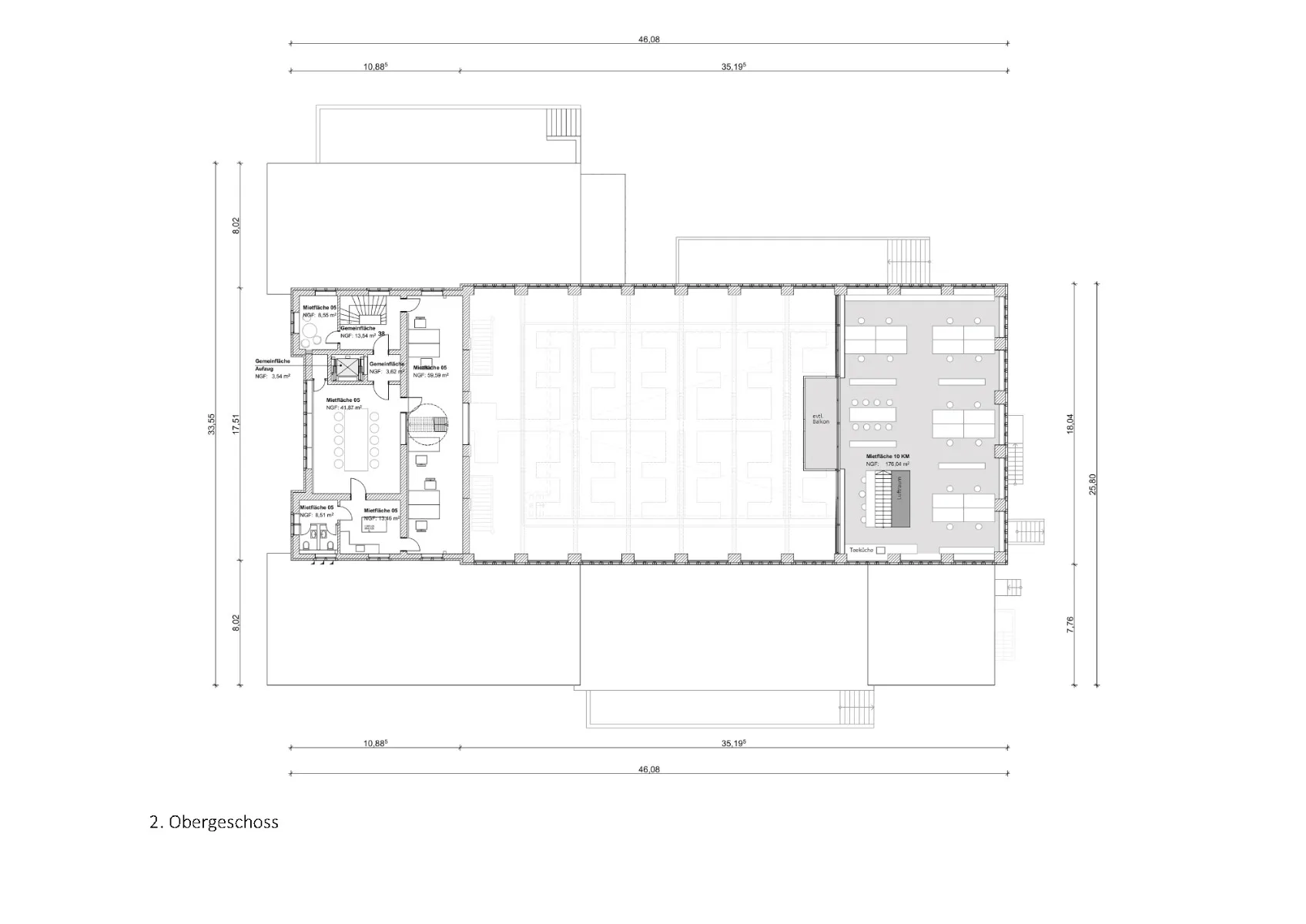Grundriss 2. OG, Grafik