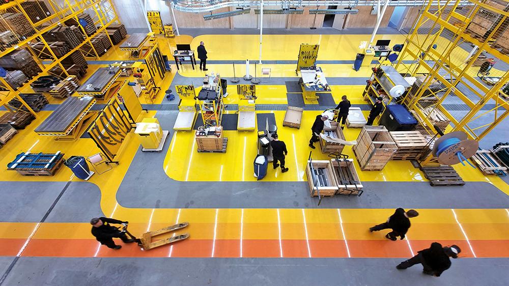 Organisation der Produktionshallen
