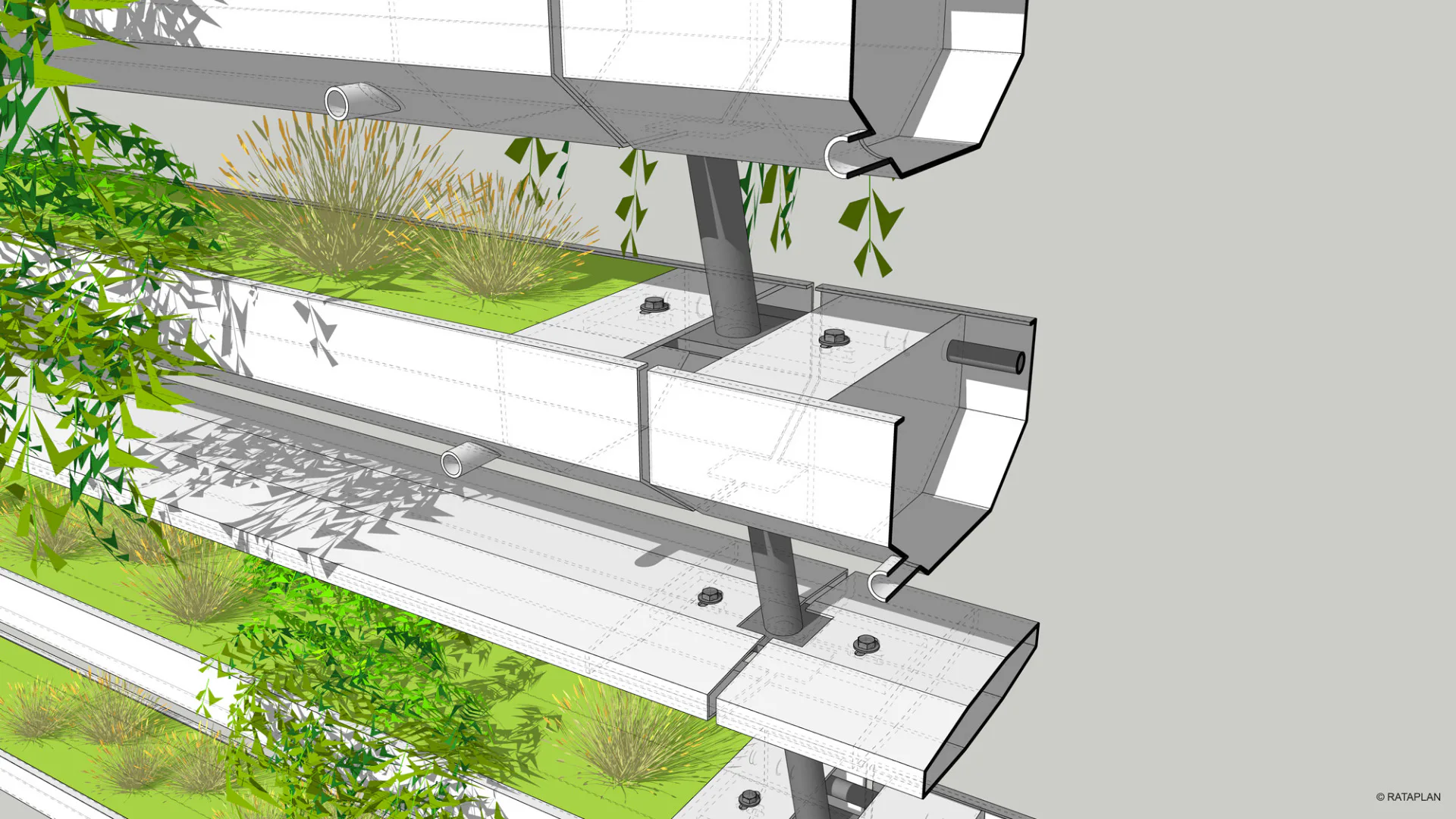 Detail Paneelbegrünung, Grafik