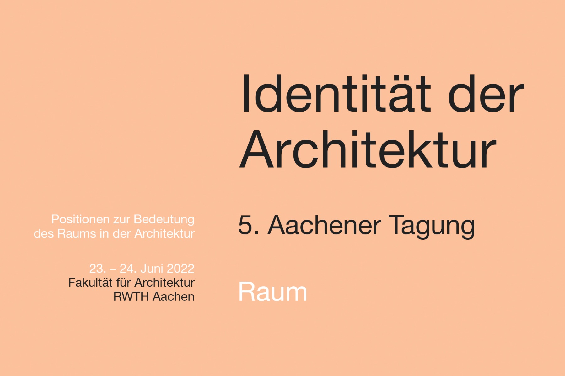 5. Aachener Tagung zur Identität der Architektur