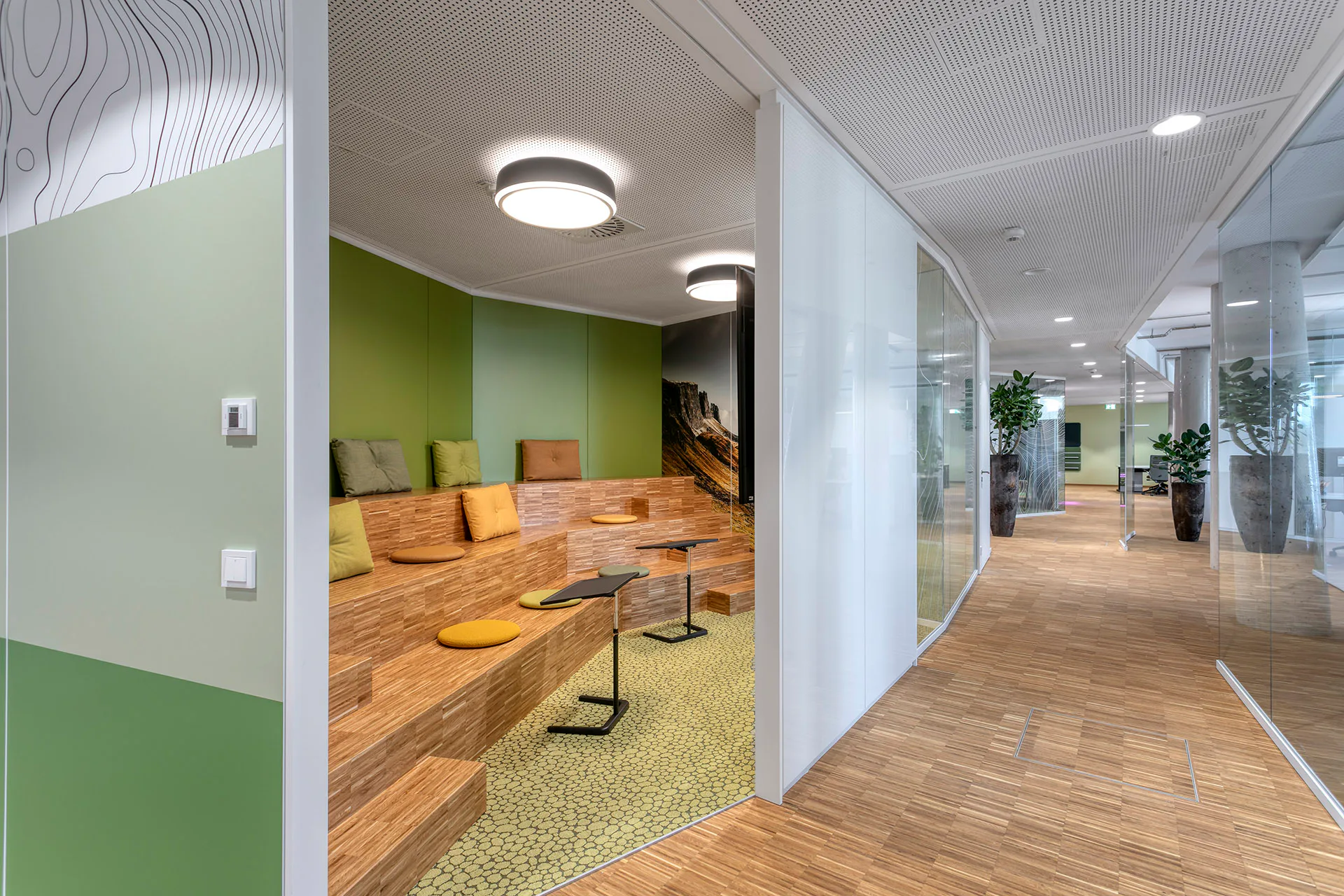 Land: Thematisch gestaltete Arena für Online-Meetings.